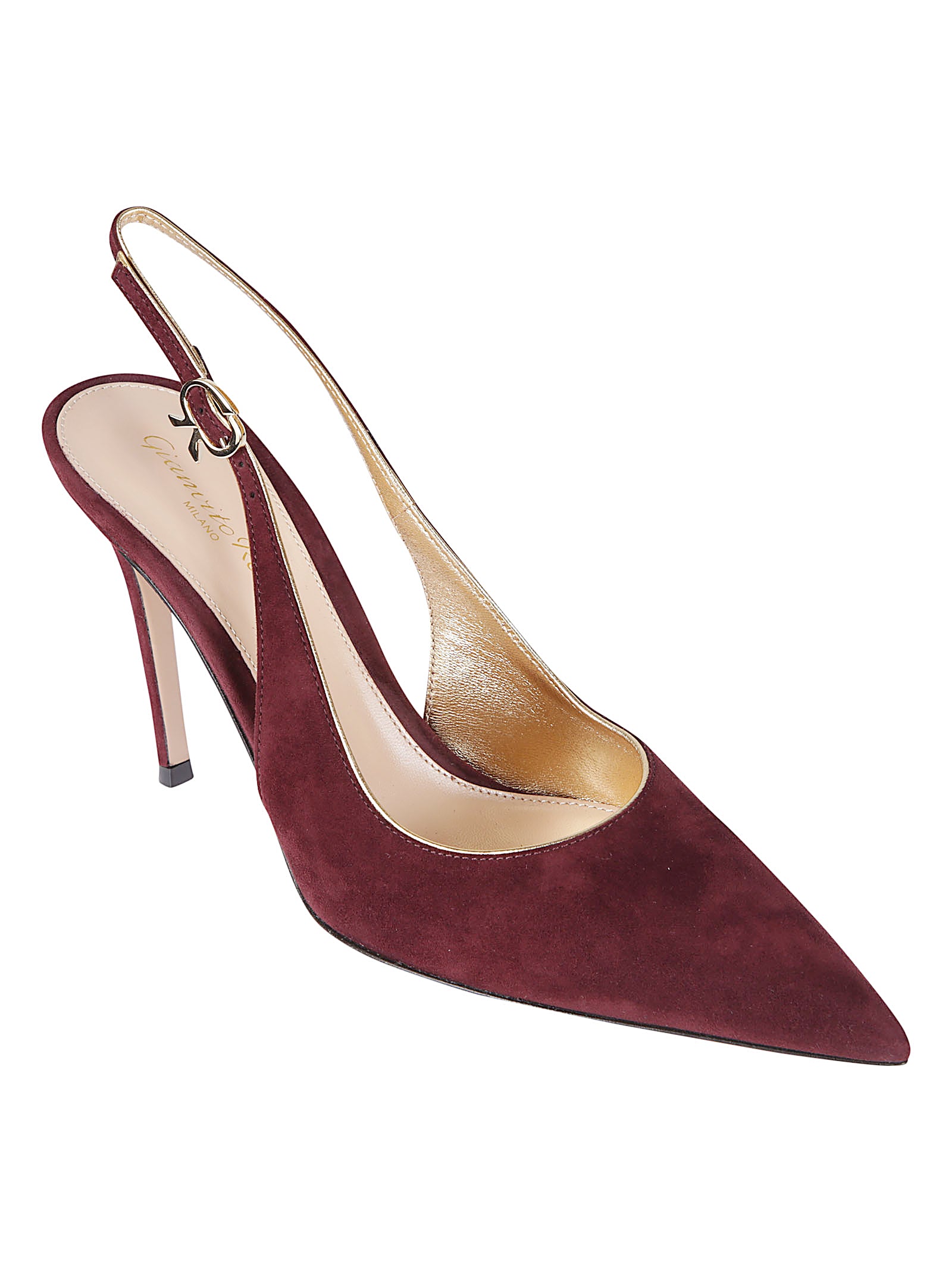 Burgundy Suede Slingback Pump With Nappa Leather Lining