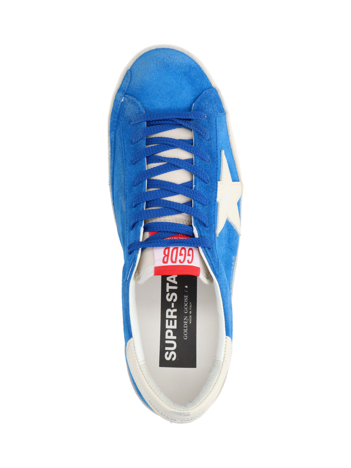 Blue Super-Star Worn Suede Low-Top Sneakers