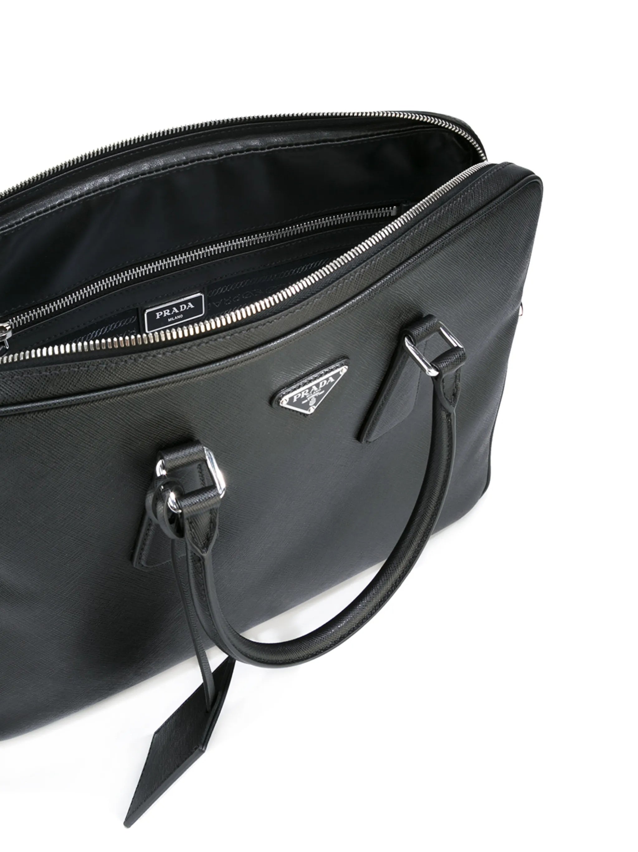 Black Structured Leather Business Bag
