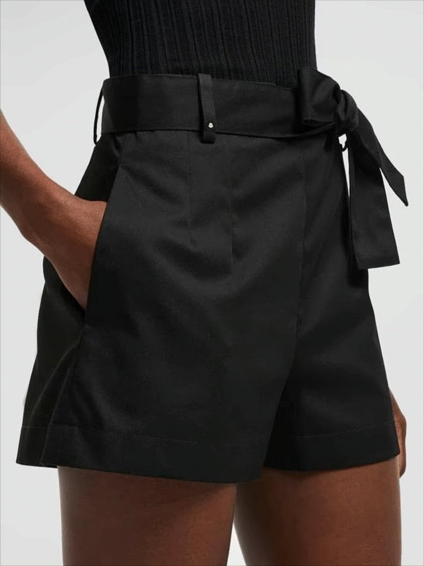 Tailored High-Waist Shorts With Bow Tie Detail