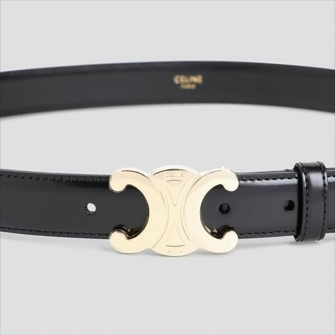 Regular-Width Belt with Polished Double-C Buckle