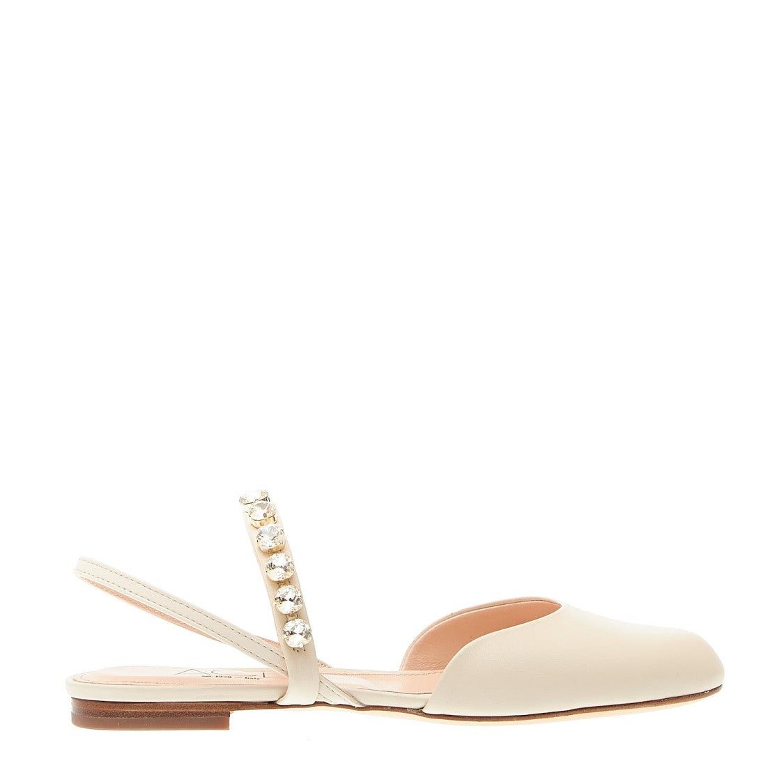 Cream Slingback With Rhinestones