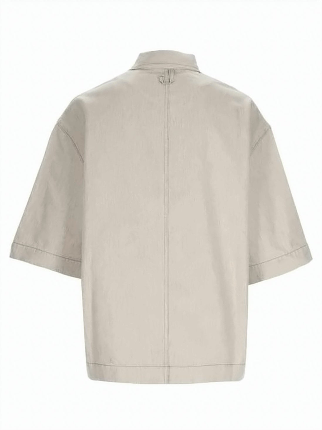 Boxy Short-Sleeve Denim Shirt With Textured Finish