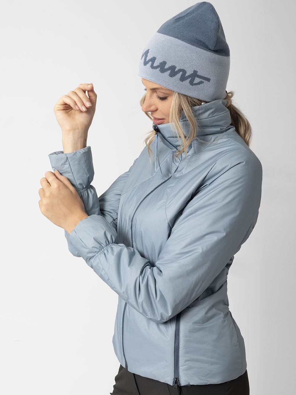 Blue Samuela Cashmere High-Collar Fitted Jacket