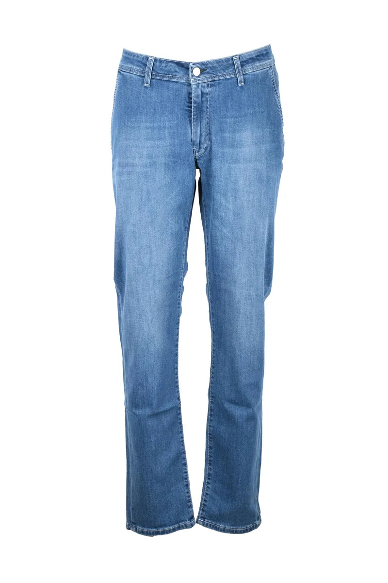 Blue Cotton Elastane Men Jeans