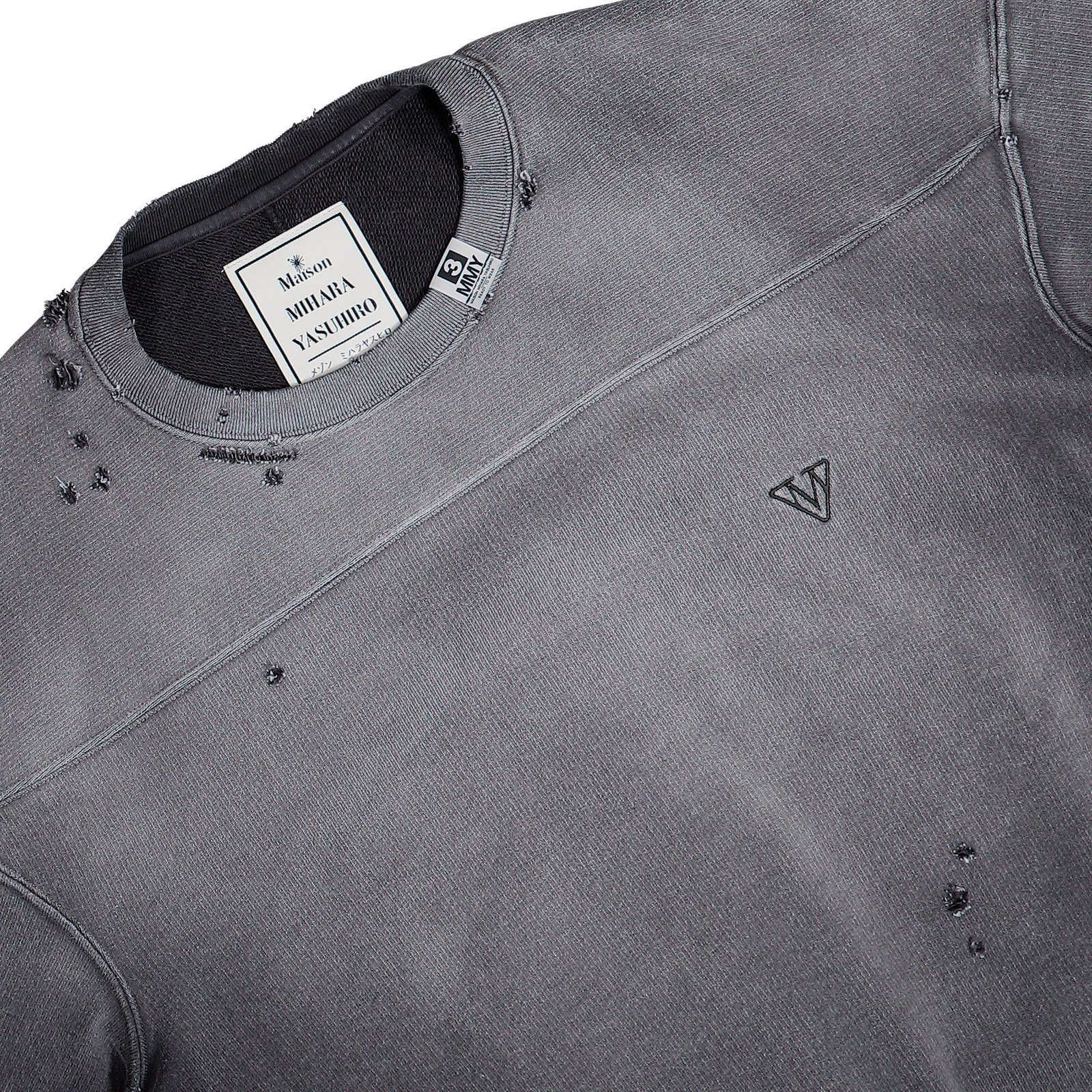 Distressed Long-Sleeve Sweatshirt with Subtle Logo