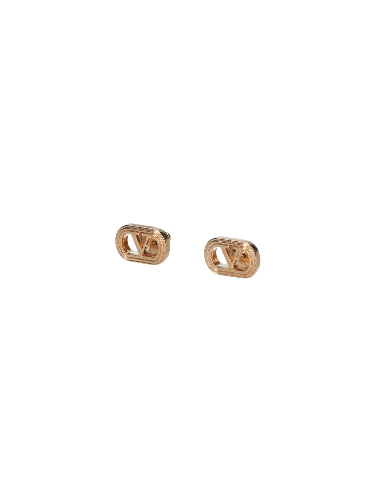 Gold-Tone Brass Oval Stud Earrings