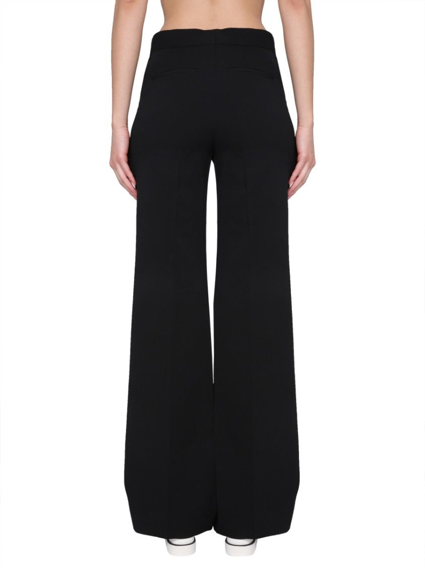 Wide-Legged Tailored Pants With Zipper And Hook Closure