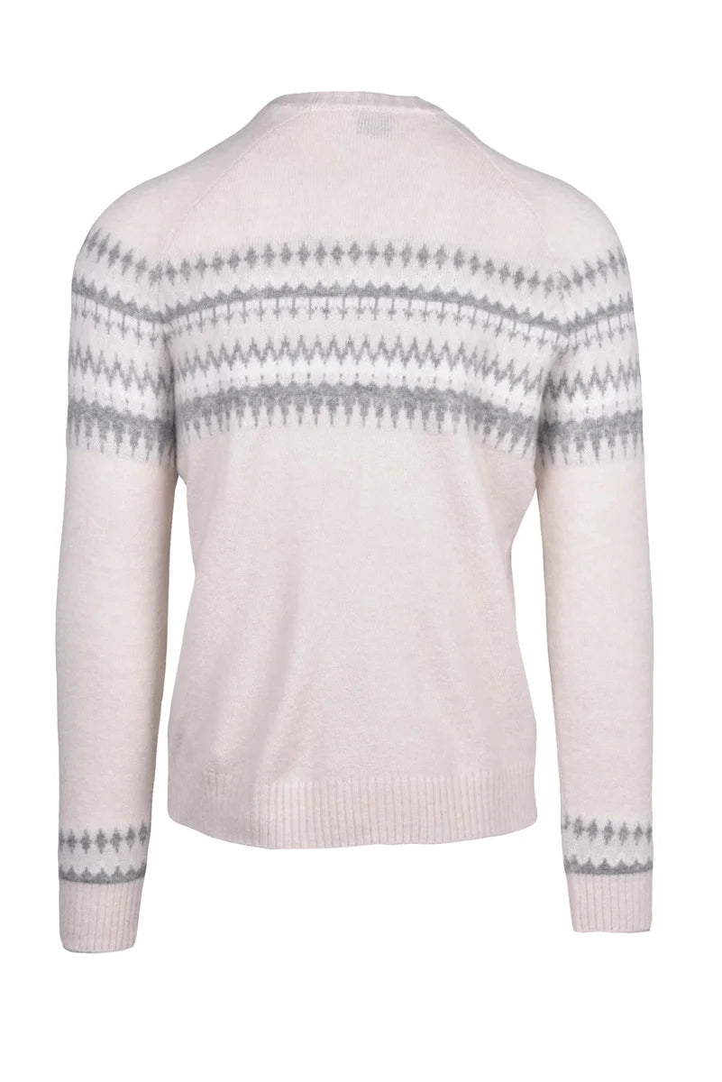 Cashmere Silk Crew Neck Sweater - Beige