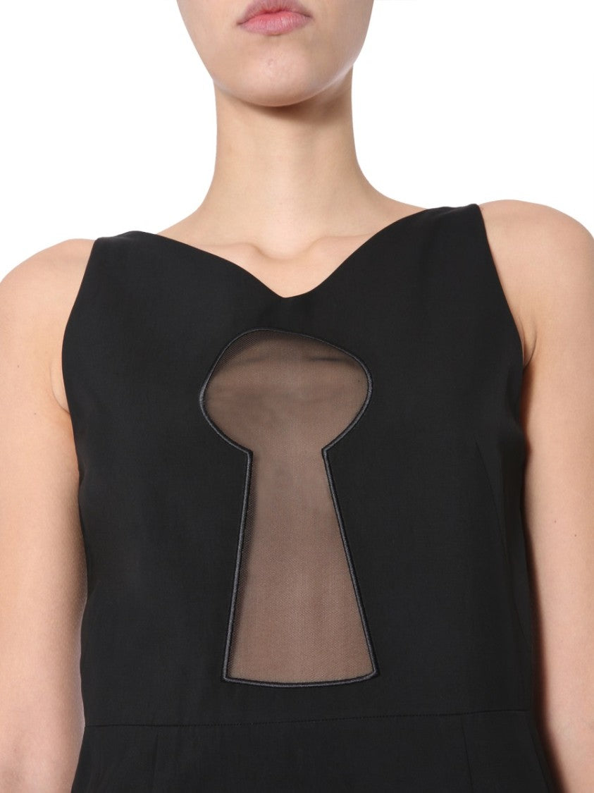Fitted Pencil Dress With Keyhole Cutout