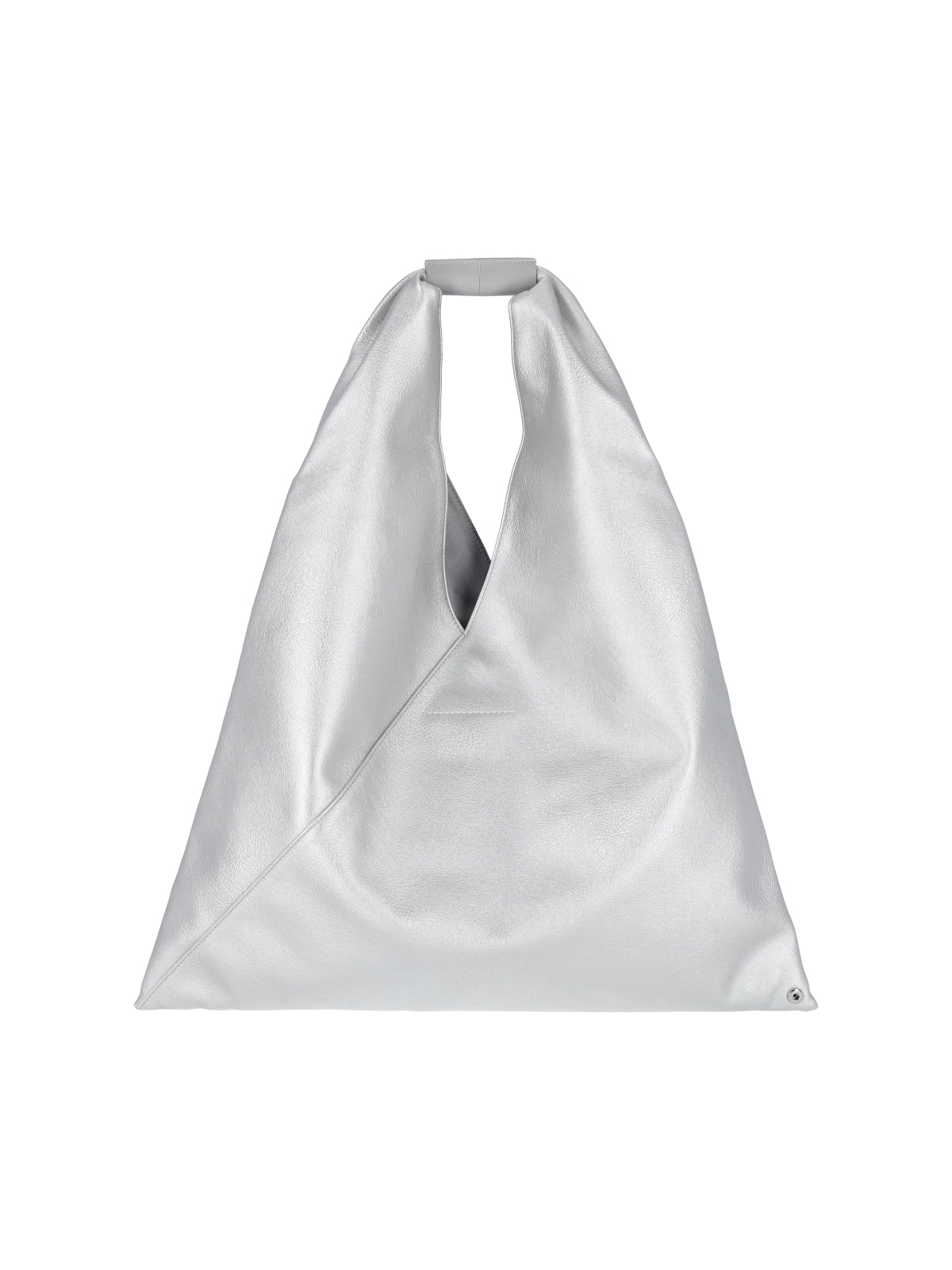 Structured Silver Bag With Minimalistic Design