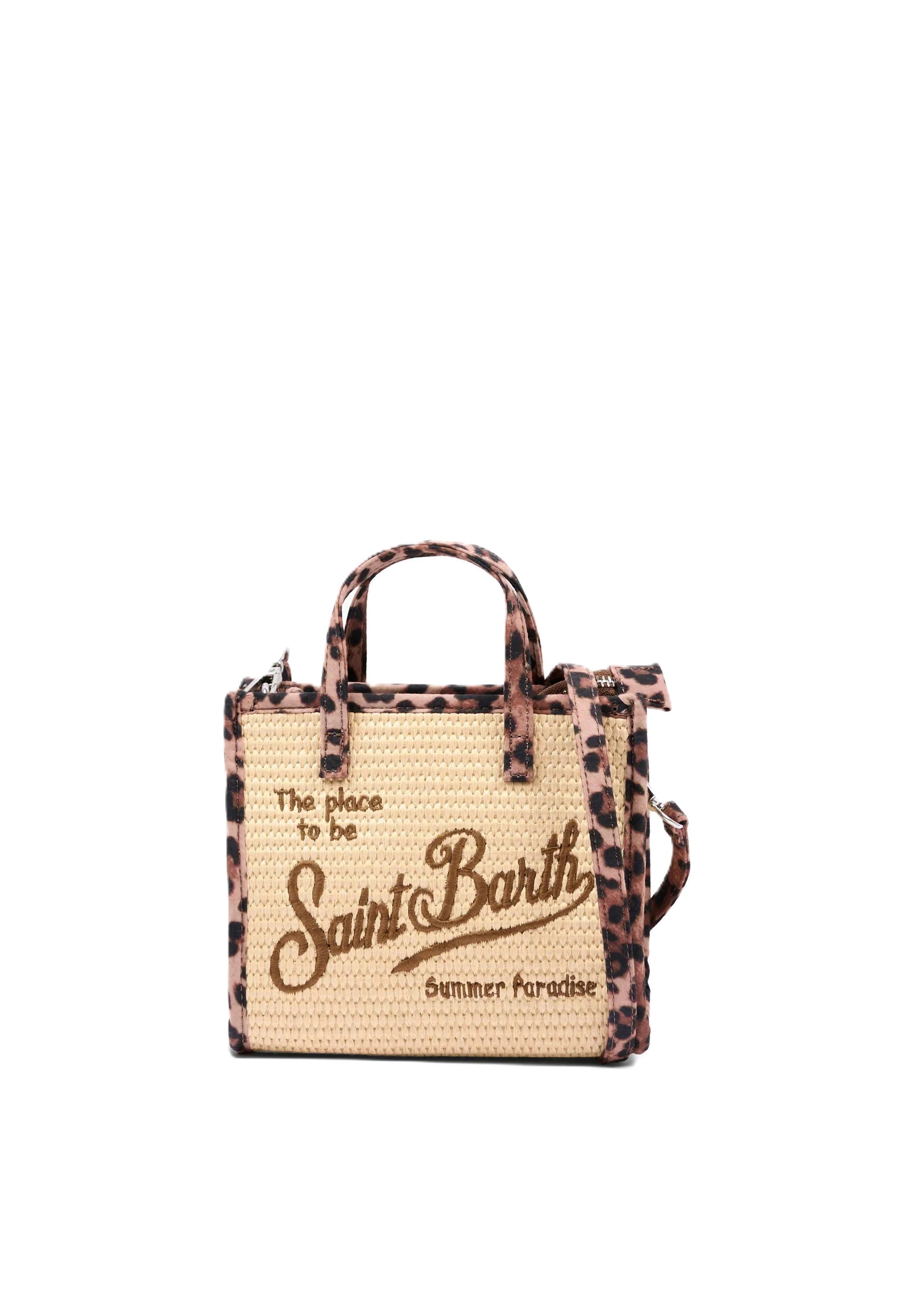 Leopard Print Vivian Straw Bag