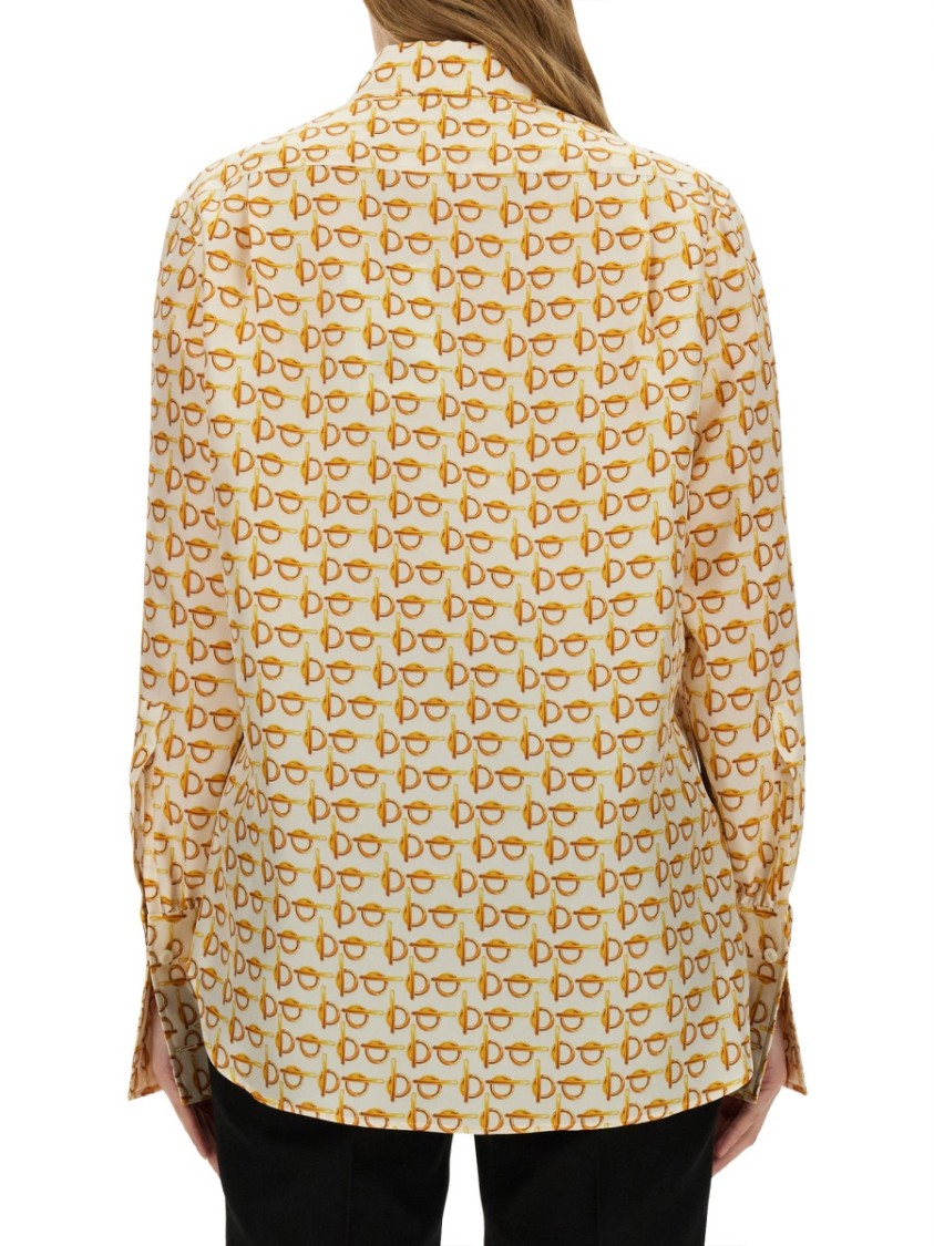 Eyeglasses Print Mulberry Silk Shirt