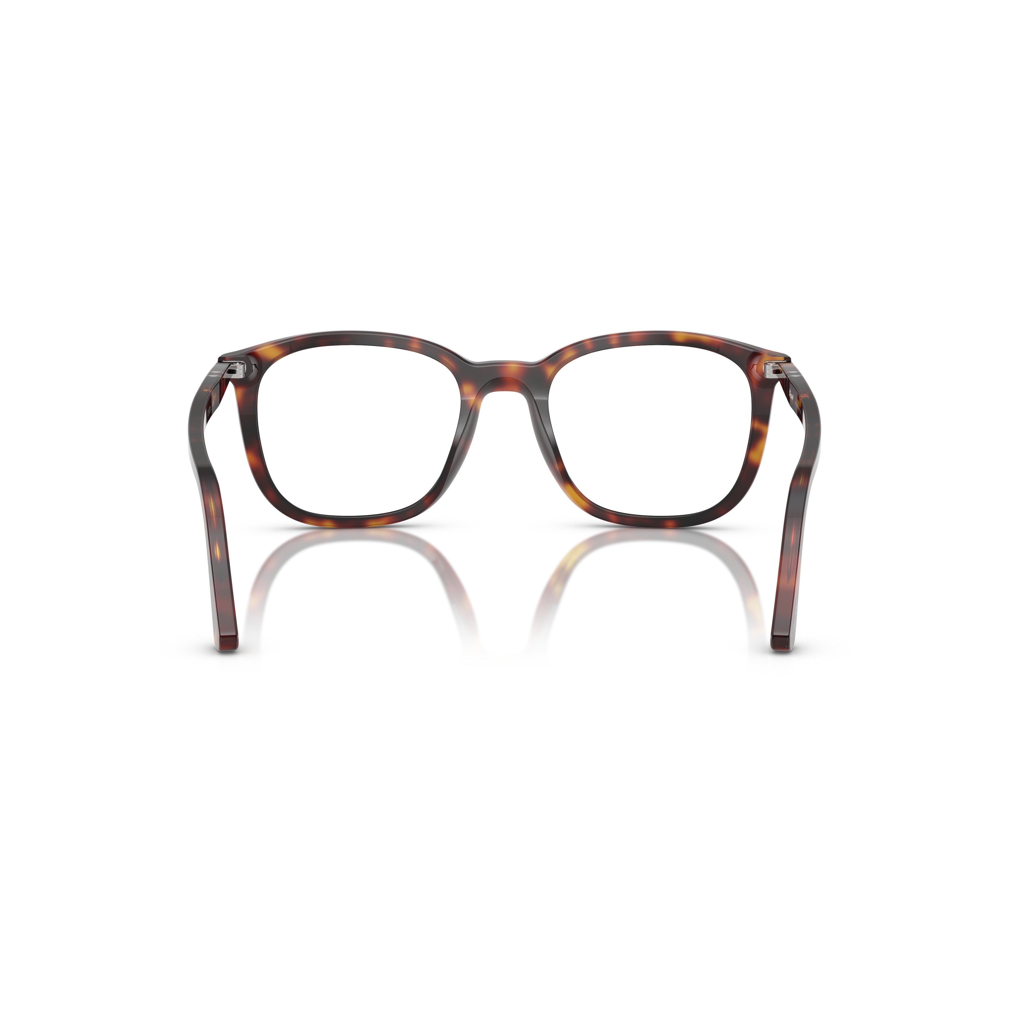 0po3355v Square Tortoiseshell Acetate Eyeglasses with Silver Accents