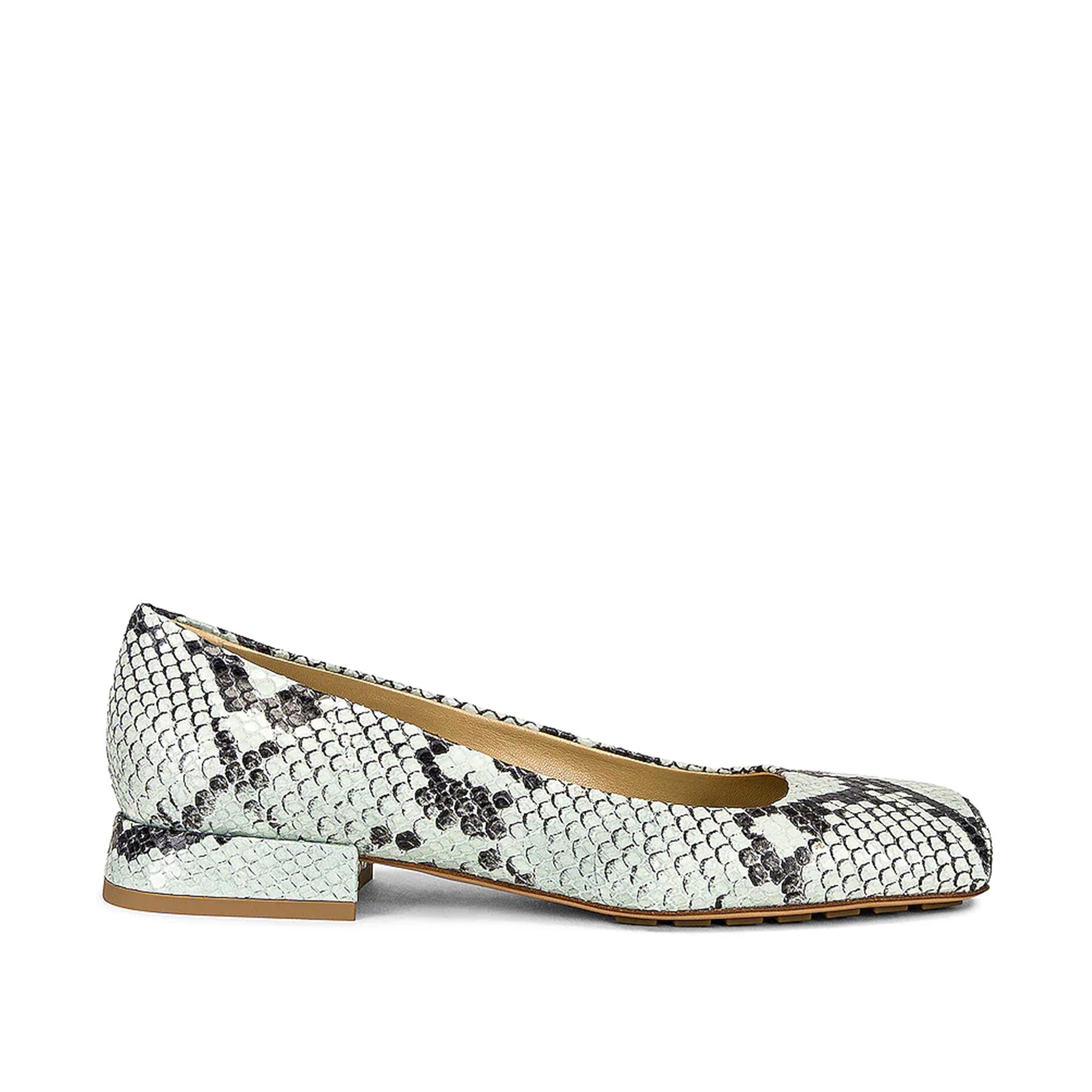 Embossed Python Effect Ballerina Flats