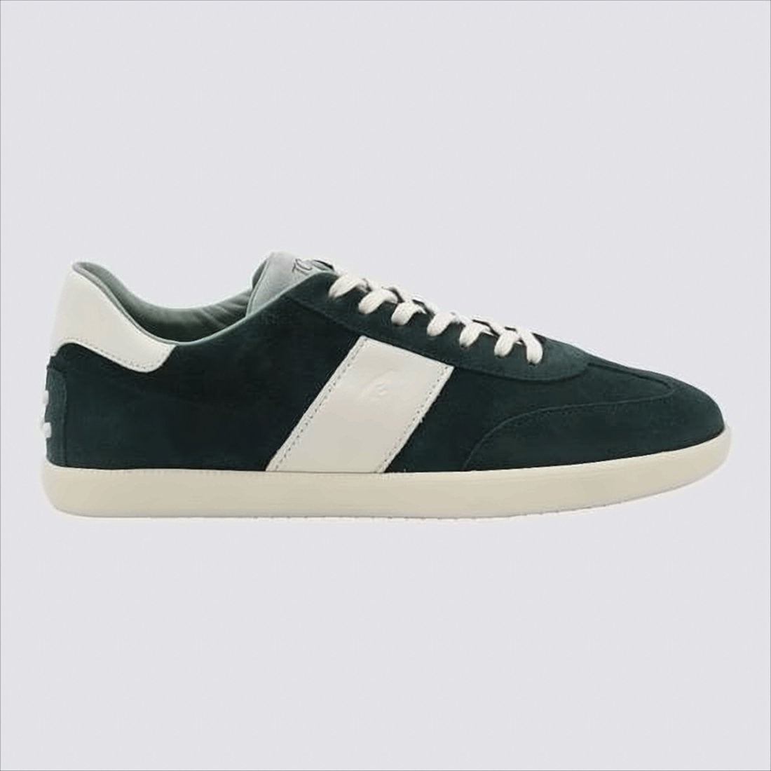 Minimalist Black Calf Leather and Suede Sneakers with Rubber Accents