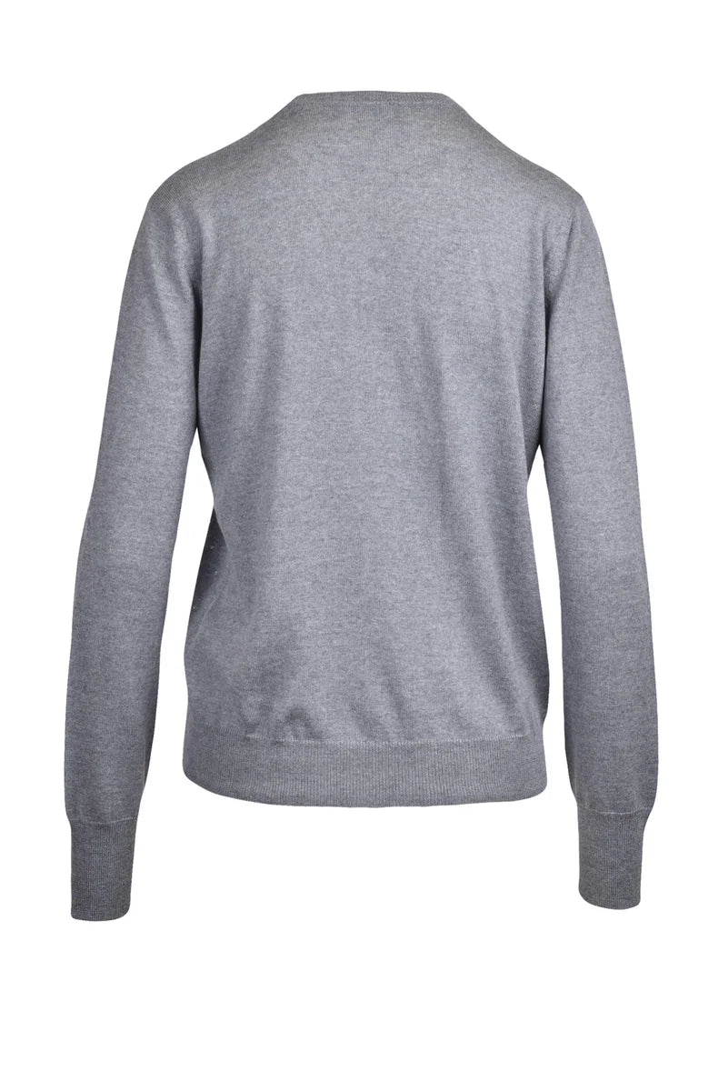 Virgin Wool Crewneck Sweater - Grey