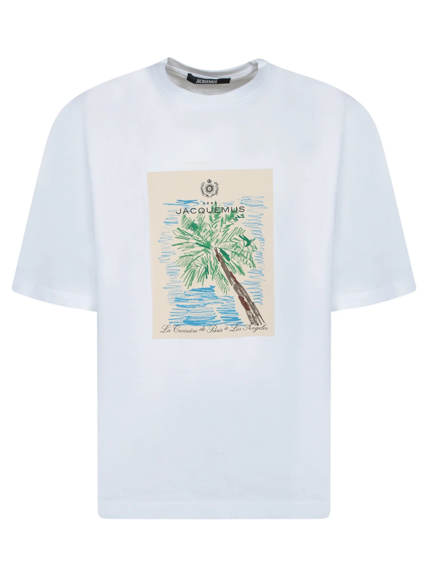 Biały T-shirt oversize z nadrukiem graficznym