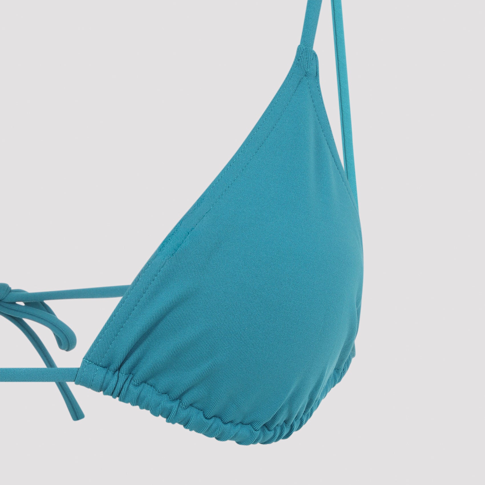 Mouna Soft Blue Bikini Top with Triangle Cups and Adjustable Straps