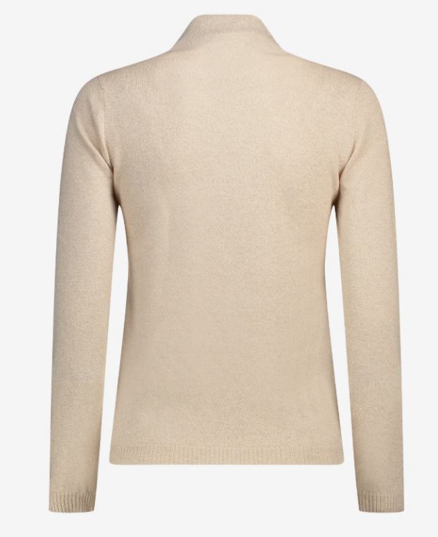 Ribbed Mock Neck Cashmere-Wool Sweater