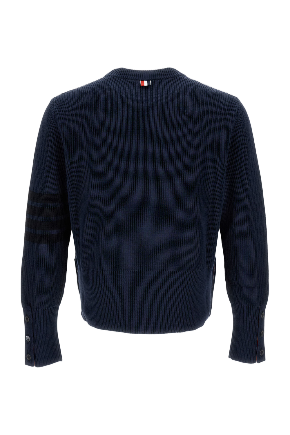 Cropped Crewneck Cardigan With Ribbed Trims