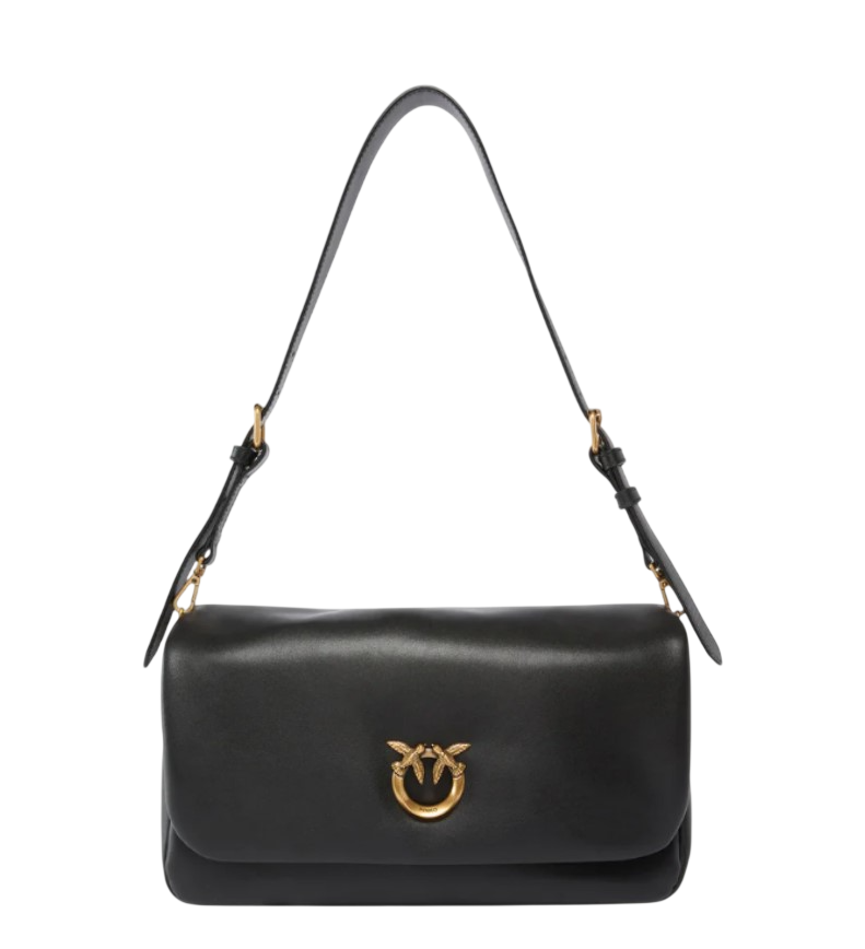 Click Soft Baguette Leather Shoulder Bag