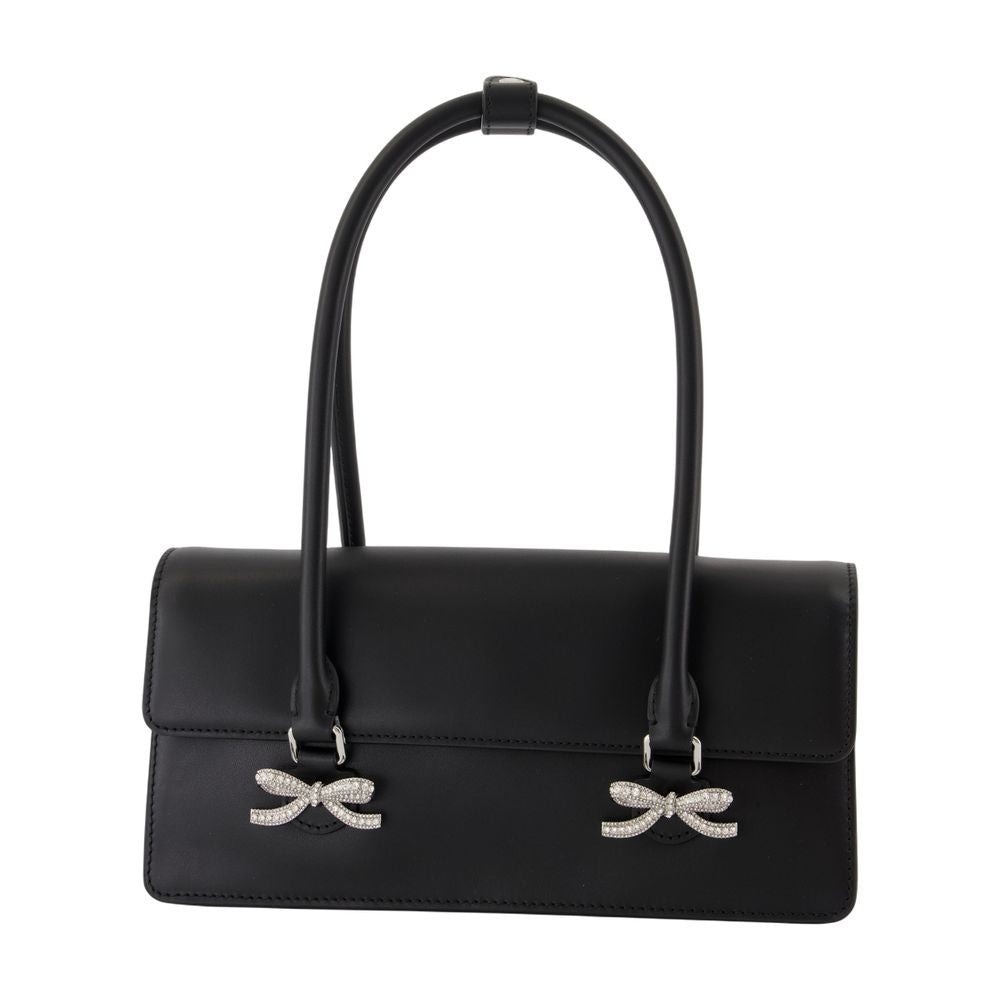 Soft Shoulder Bag - Leather - Black