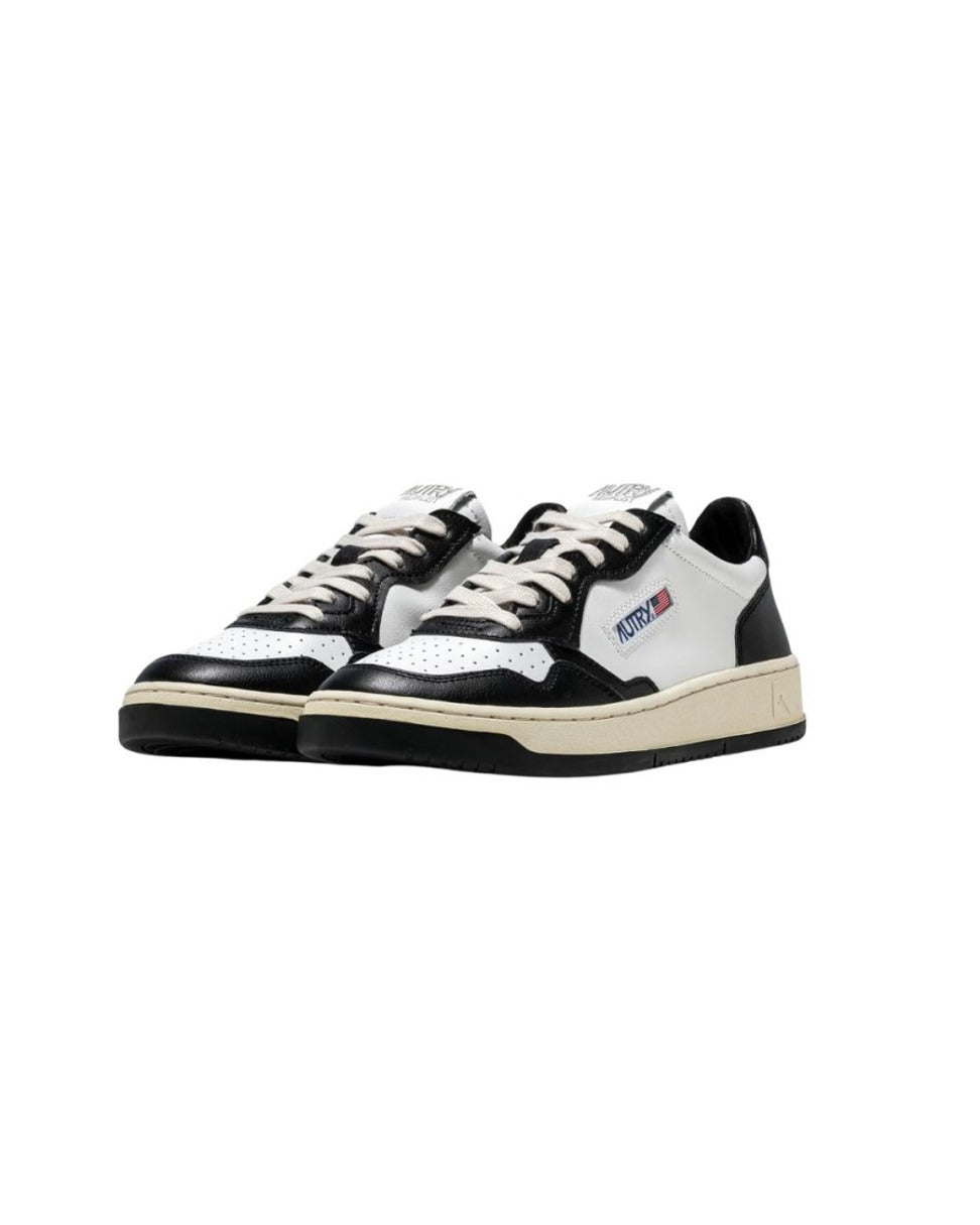 Bicolor Low Sneakers With Padded Collar And Cushioned Insole