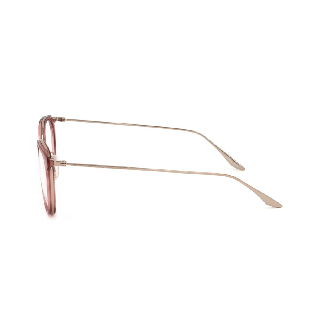 Bp5201 492kq Translucent Pink Rounded Frame Eyeglasses with Slim Metallic Temples