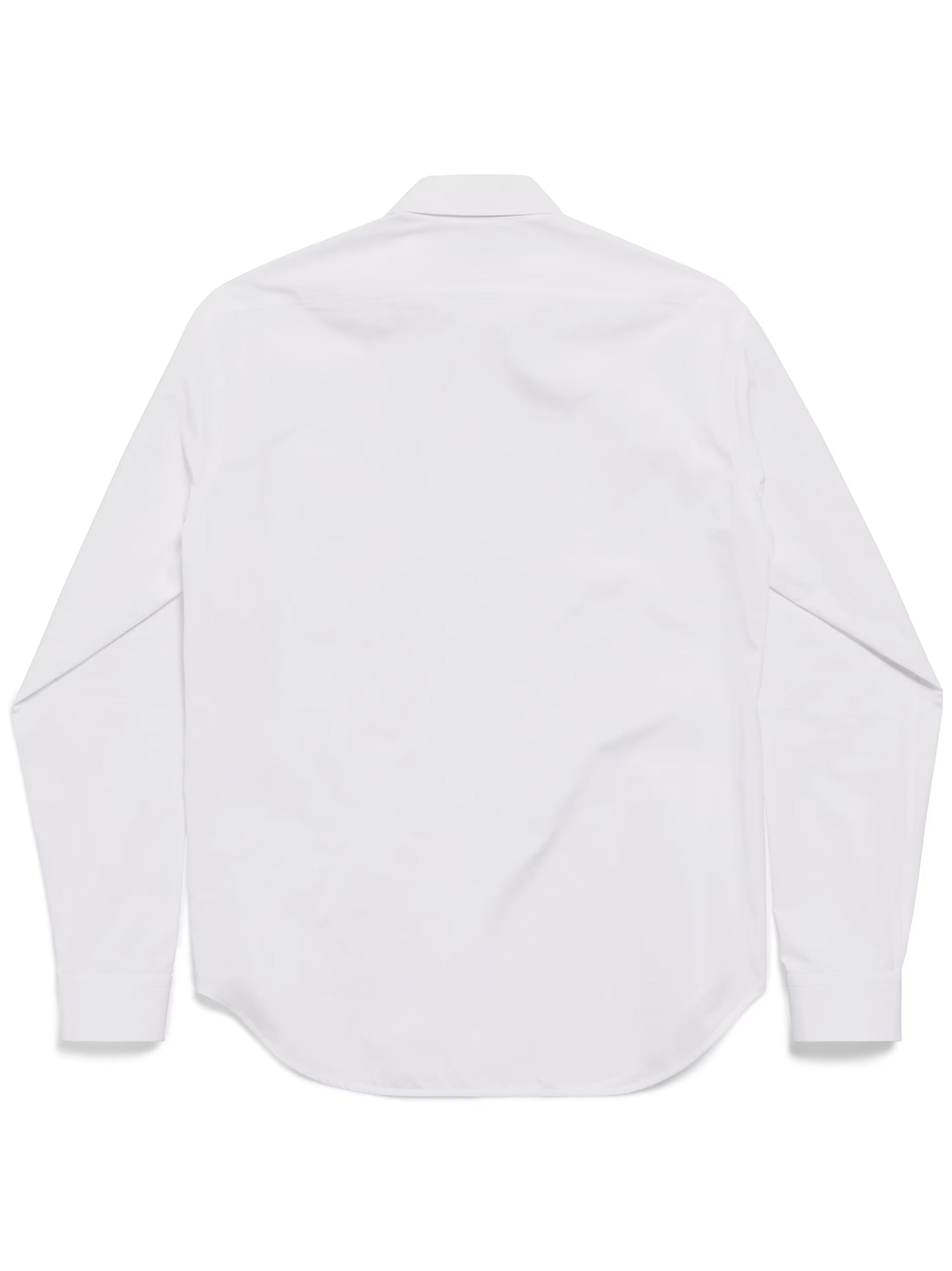 White Standard Pointed Collar Cotton Shirt