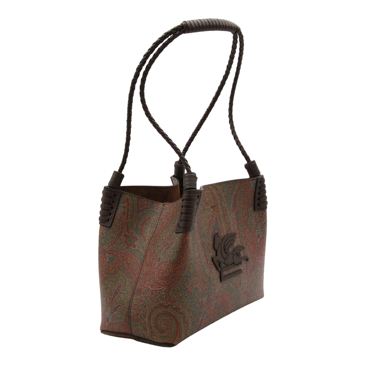 Structured Handbag with Paisley Pattern