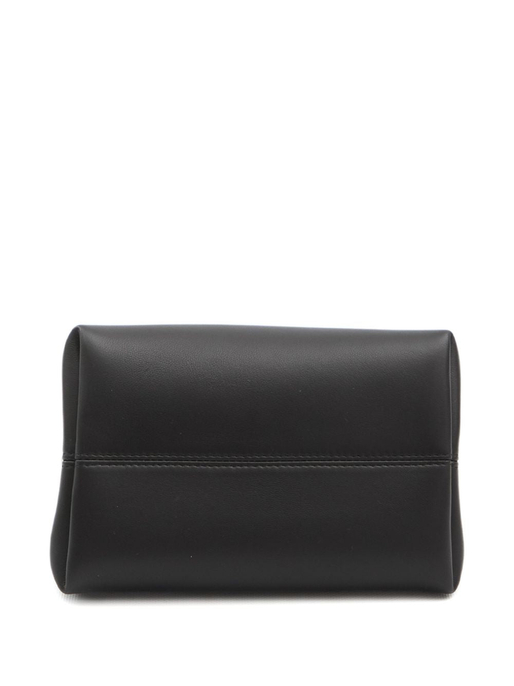 Structured Black Bag With Gold-Tone Frame And Unique Clasp