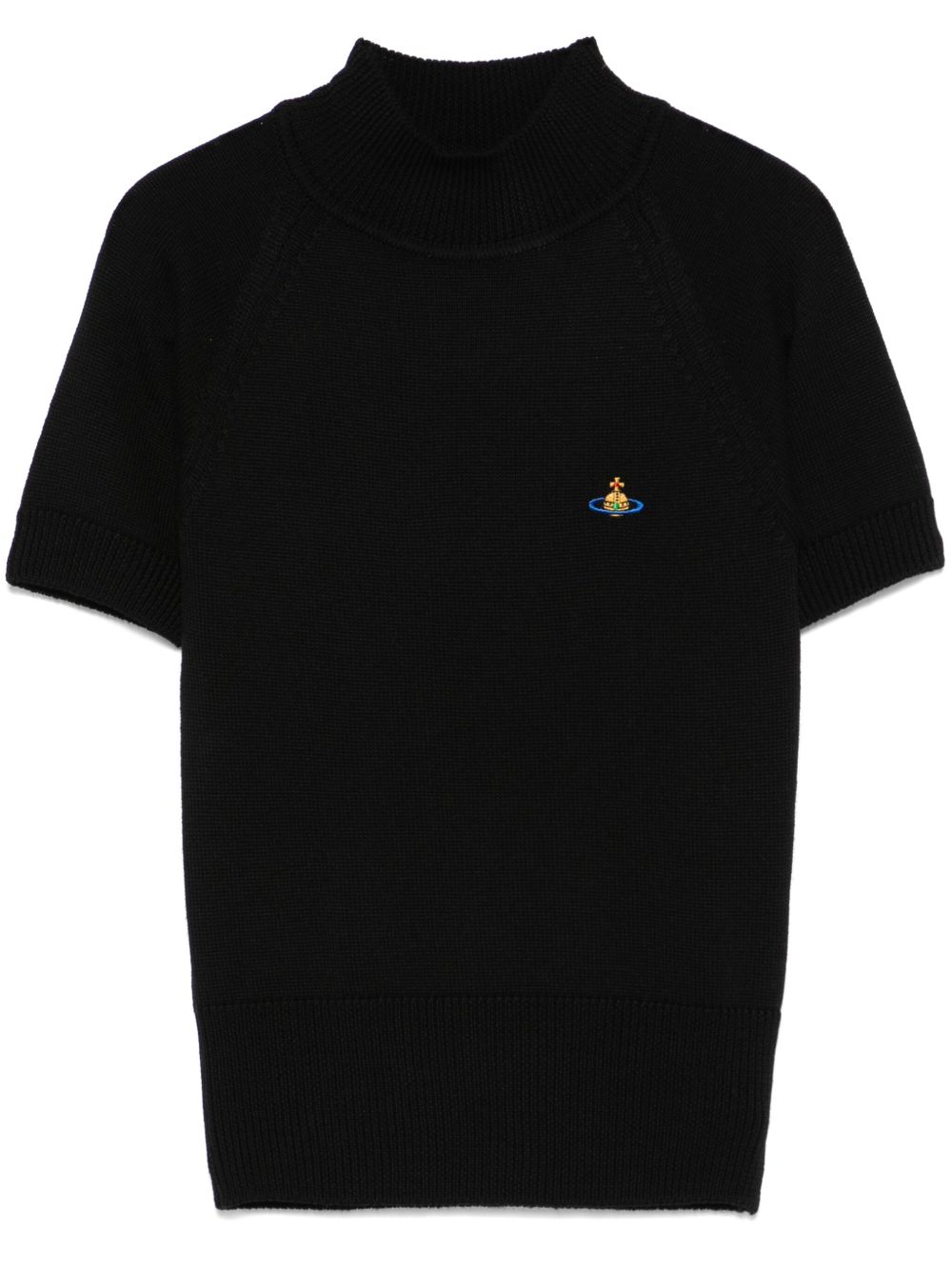Black Fine Ribbed Knit Top
