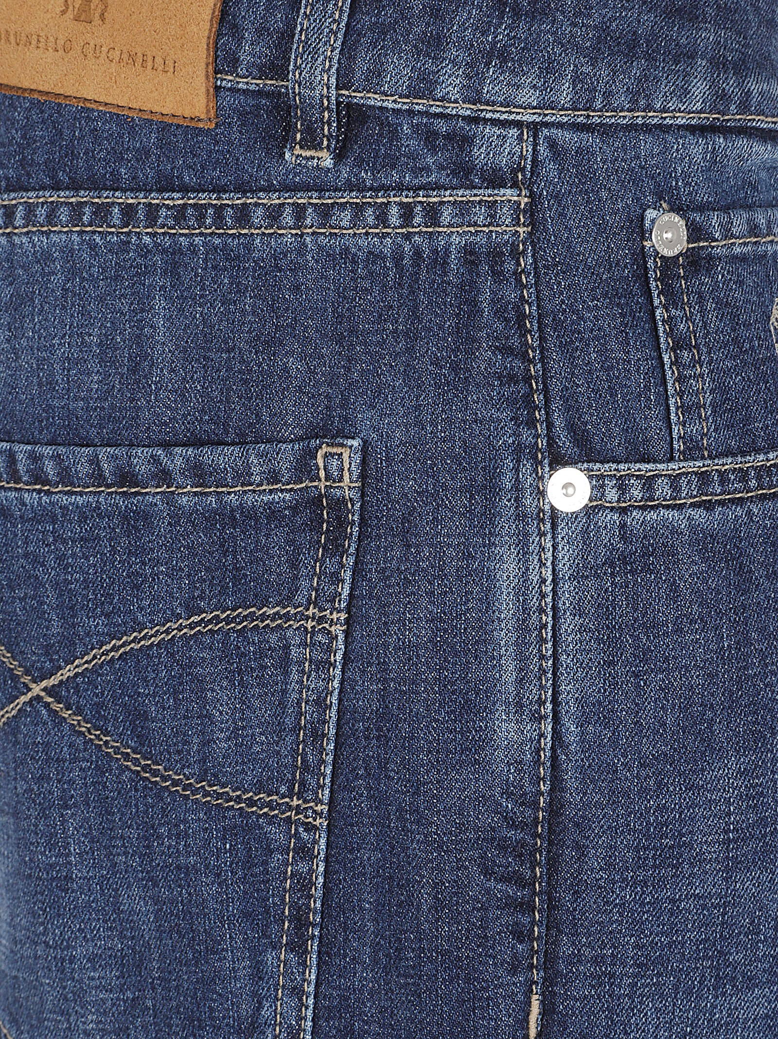 Medium Blue Straight-Leg Denim Jeans