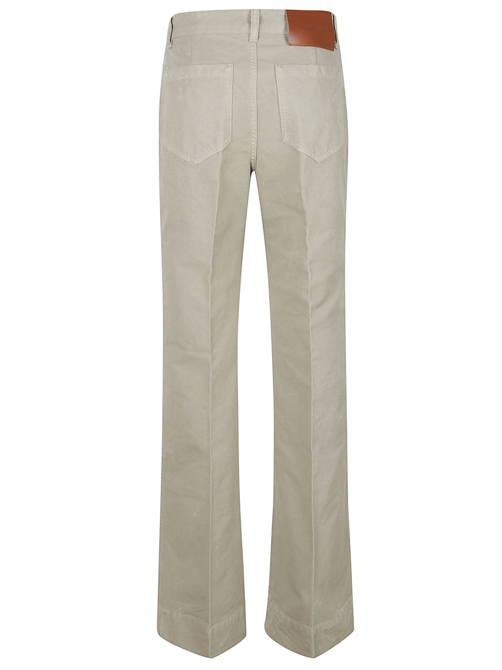 Straight-Leg Denim Jeans with Flared Hem