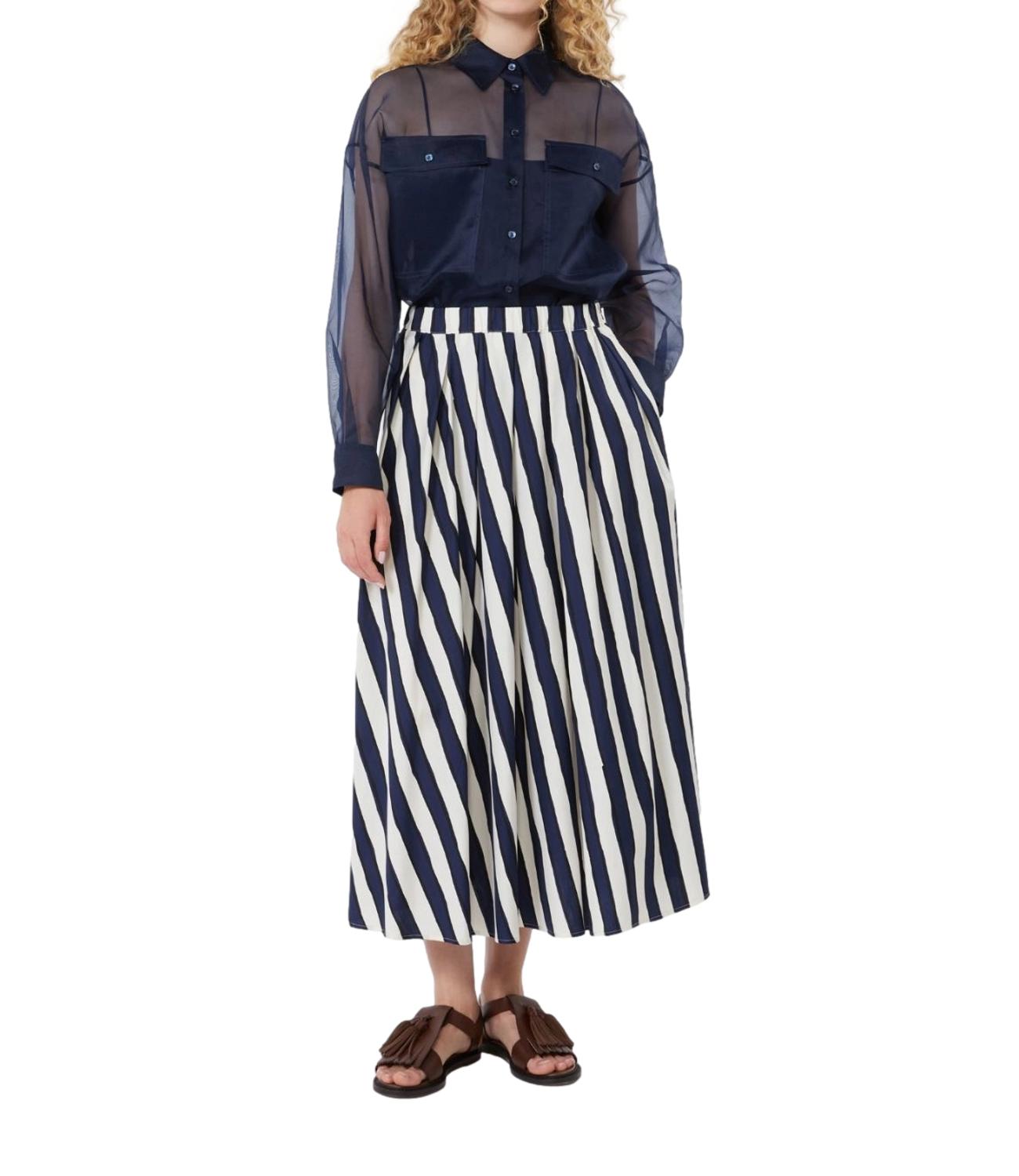 Blue Striped Wkduomo Cotton Skirt