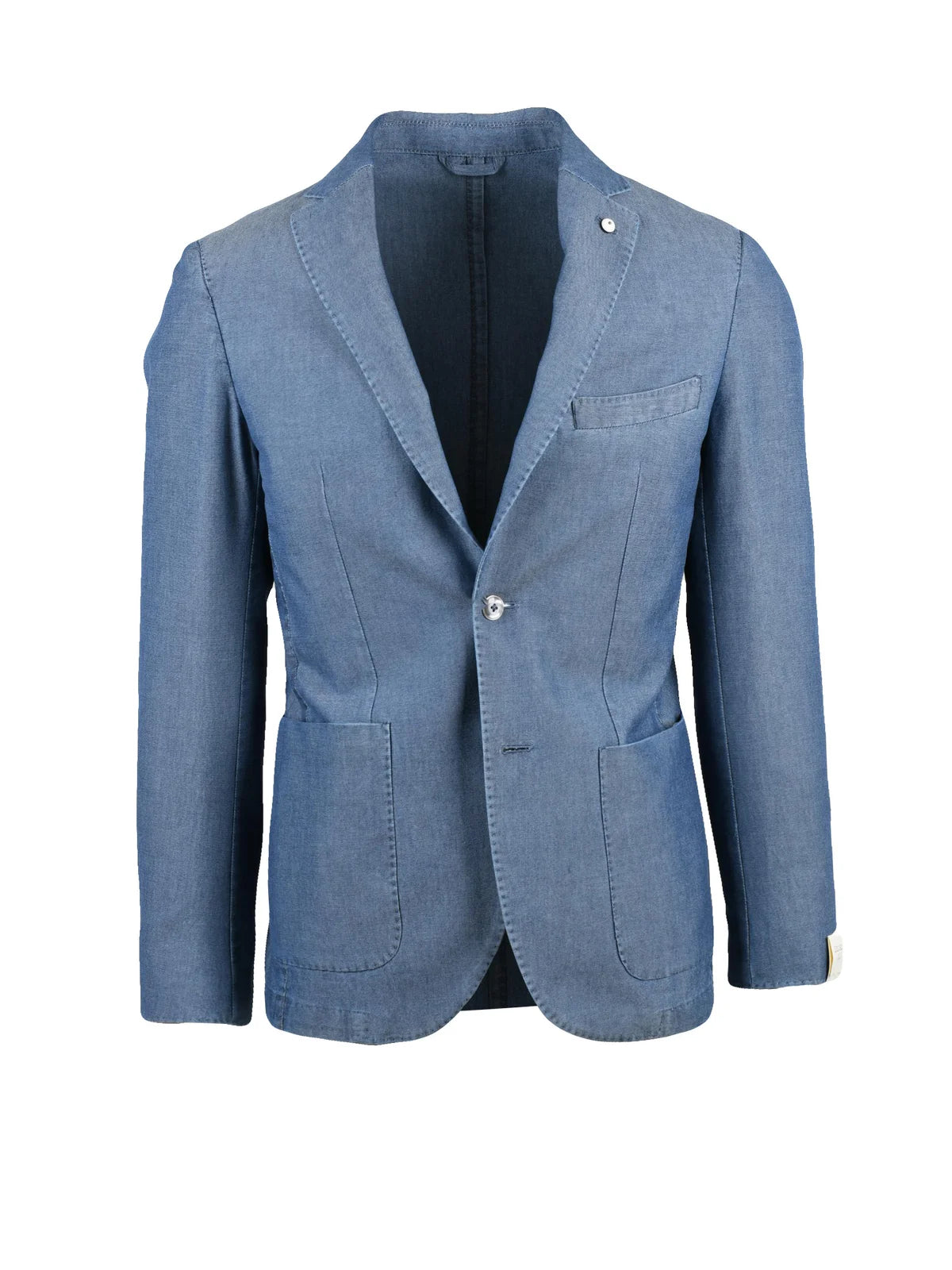Blue Men Cotton Fitted Jacket