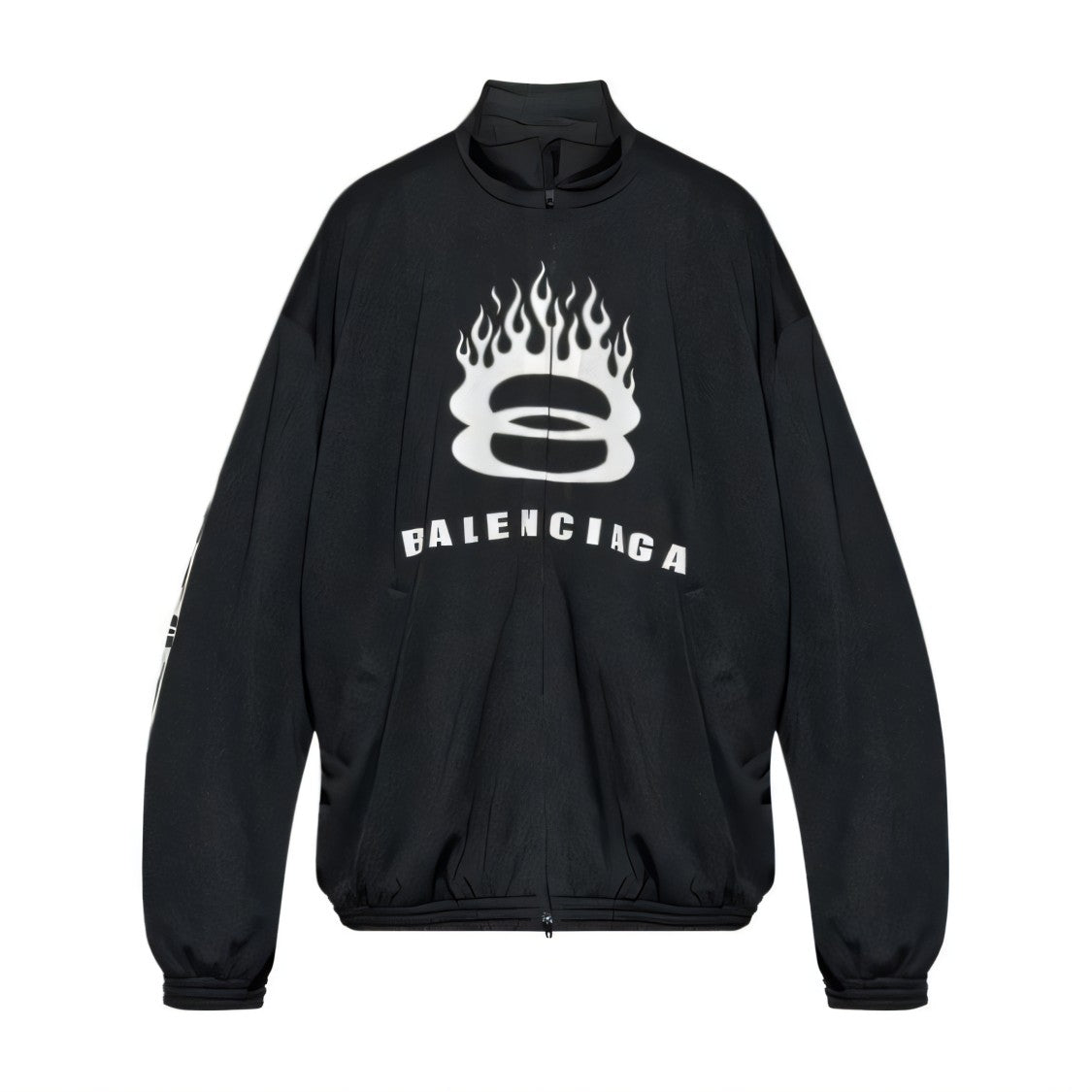 Relaxed-Fit Graphic Logo Jacket With High Collar