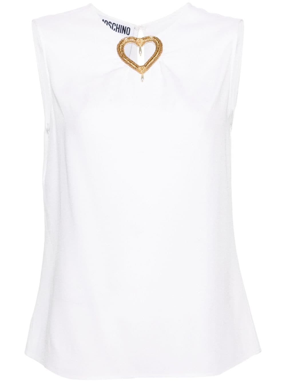 Crepe Top with Heart Appliqué