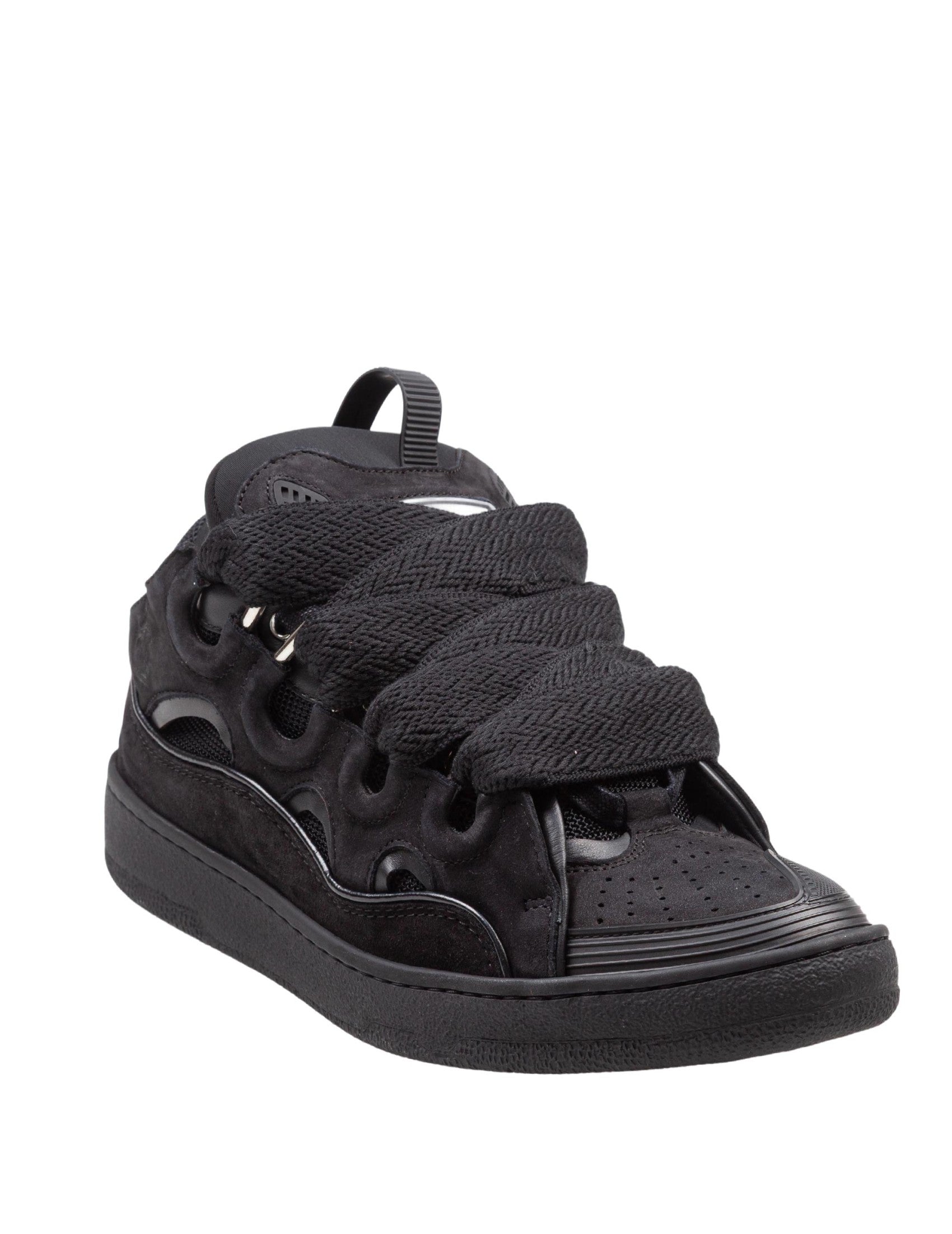 Black Curb Suede Sneakers