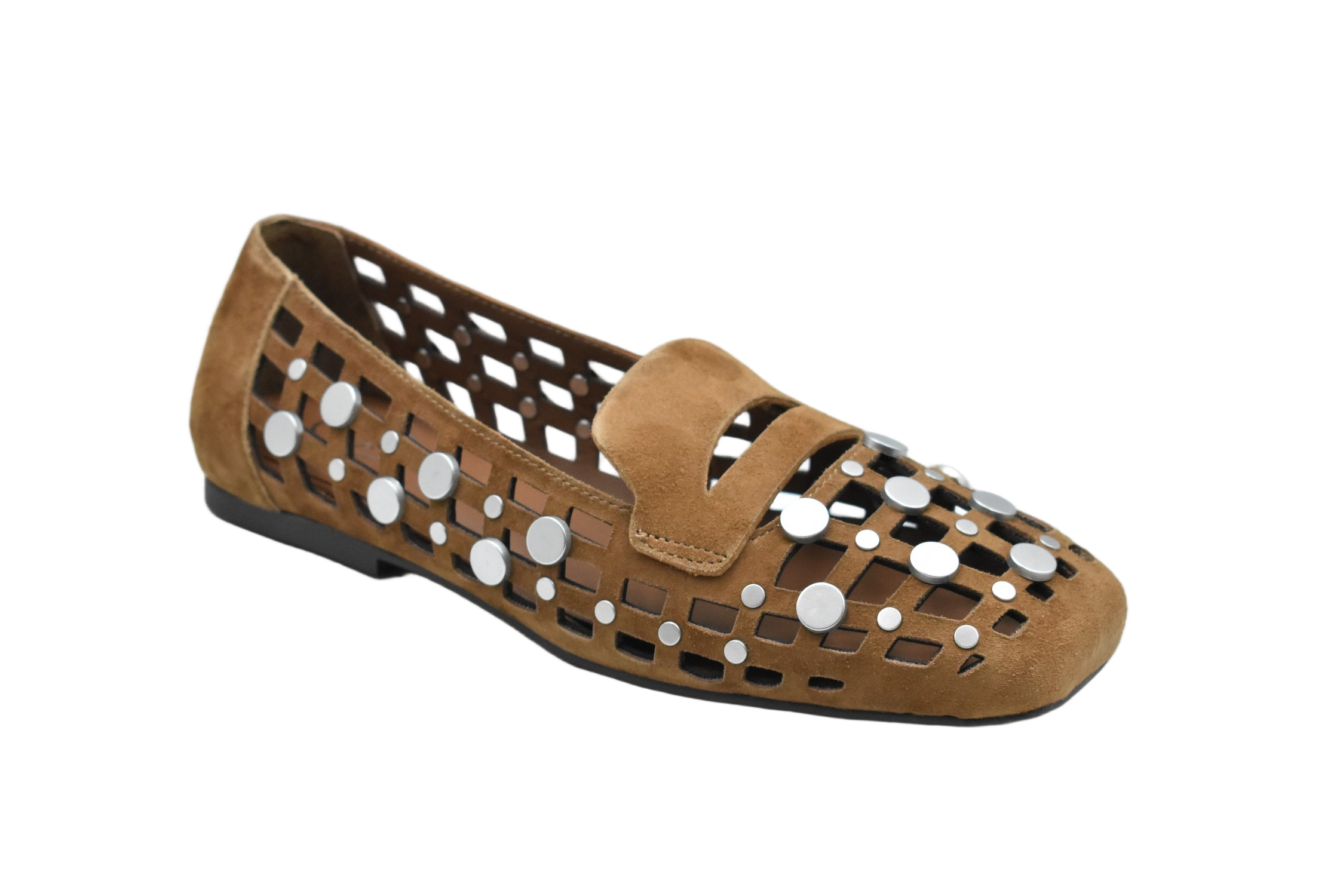 Saddle Lattice Design Low Shoes With Metallic Accents