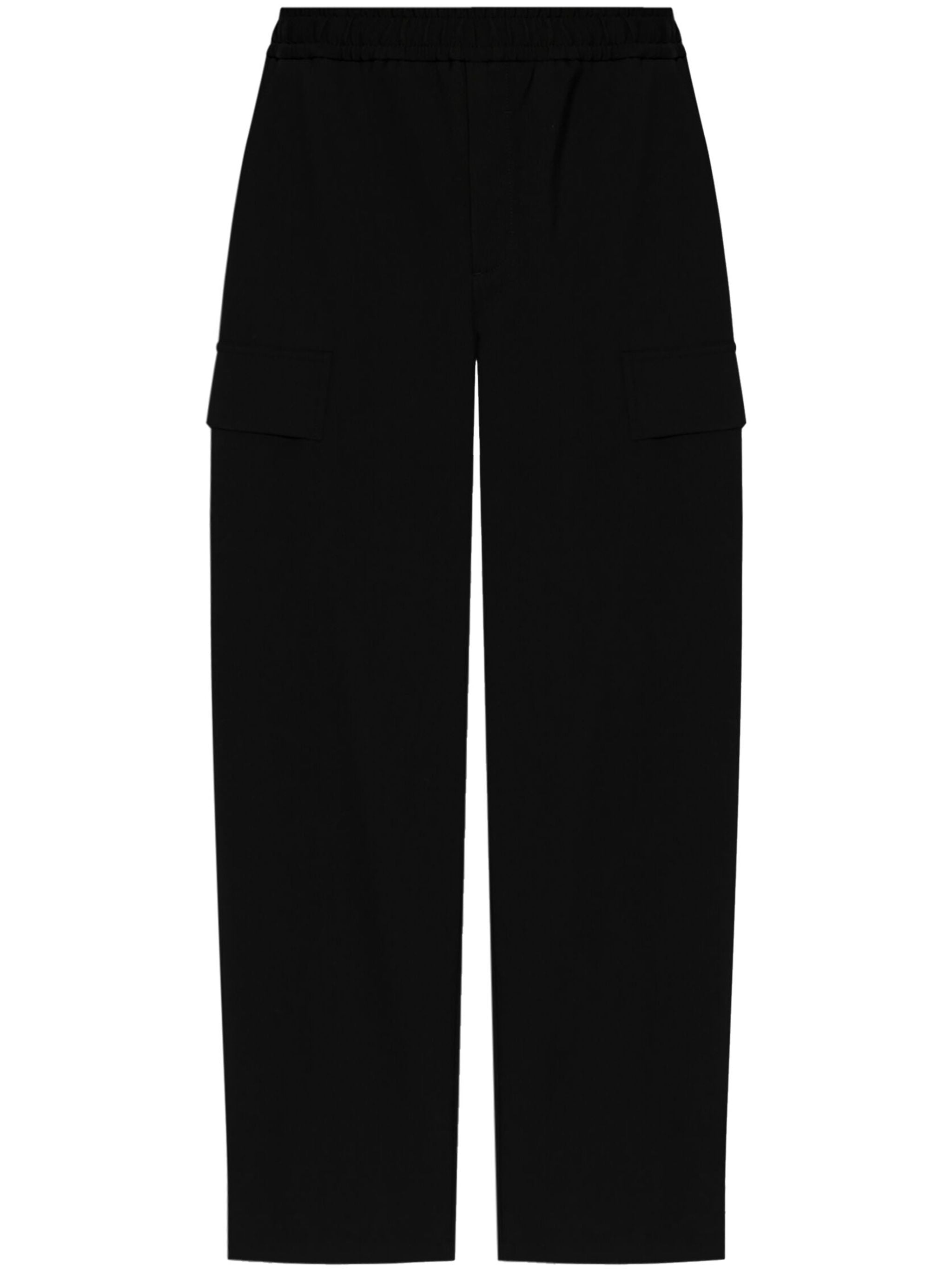 Regular Fit Black Virgin Wool Trousers