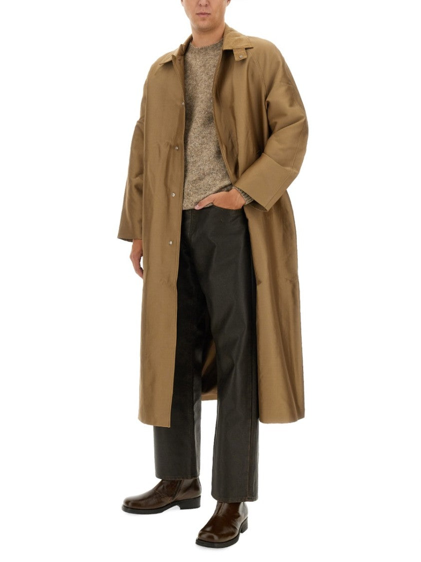 Relaxed Silhouette Long Coat With Design