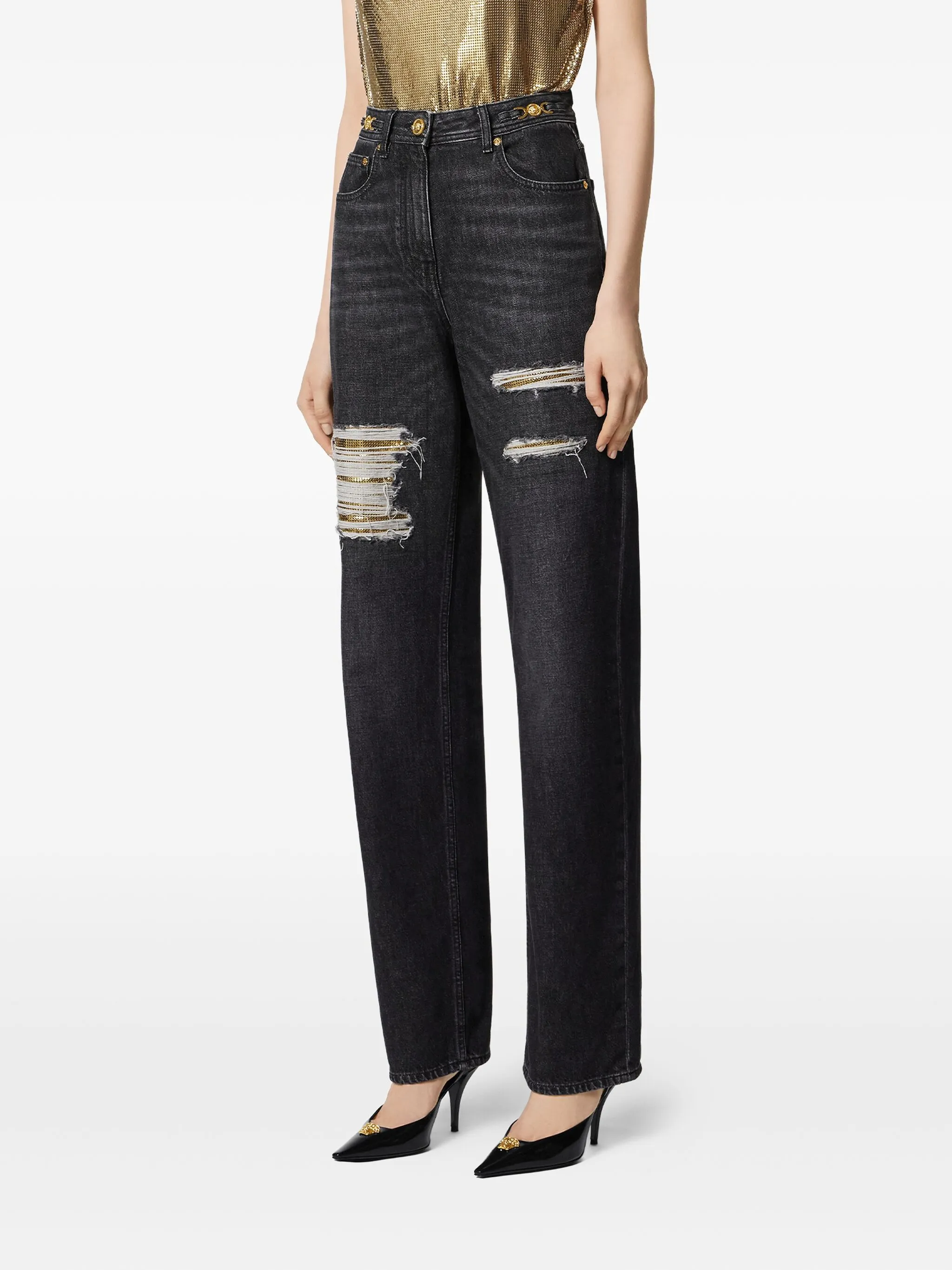 Black Medusa 95 High-Waisted Denim Jeans