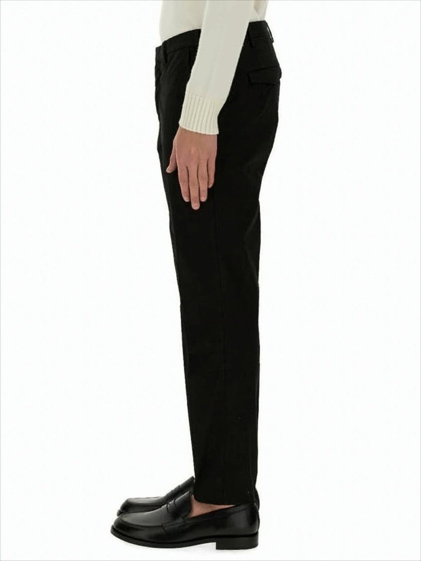 Tailored Slim Fit Black Suit Pants With Flat Waistband