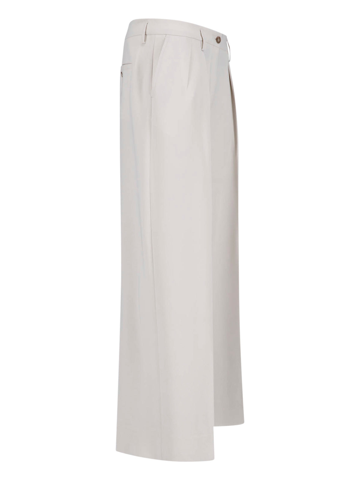 Cream Paloma Mid-Rise Wide Leg Trousers