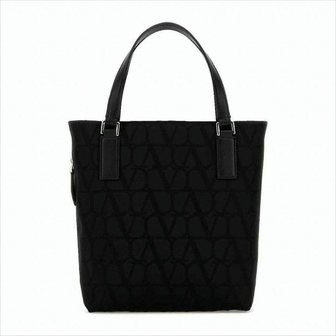Structured Fabric Tote Bag with Geometric Embossing