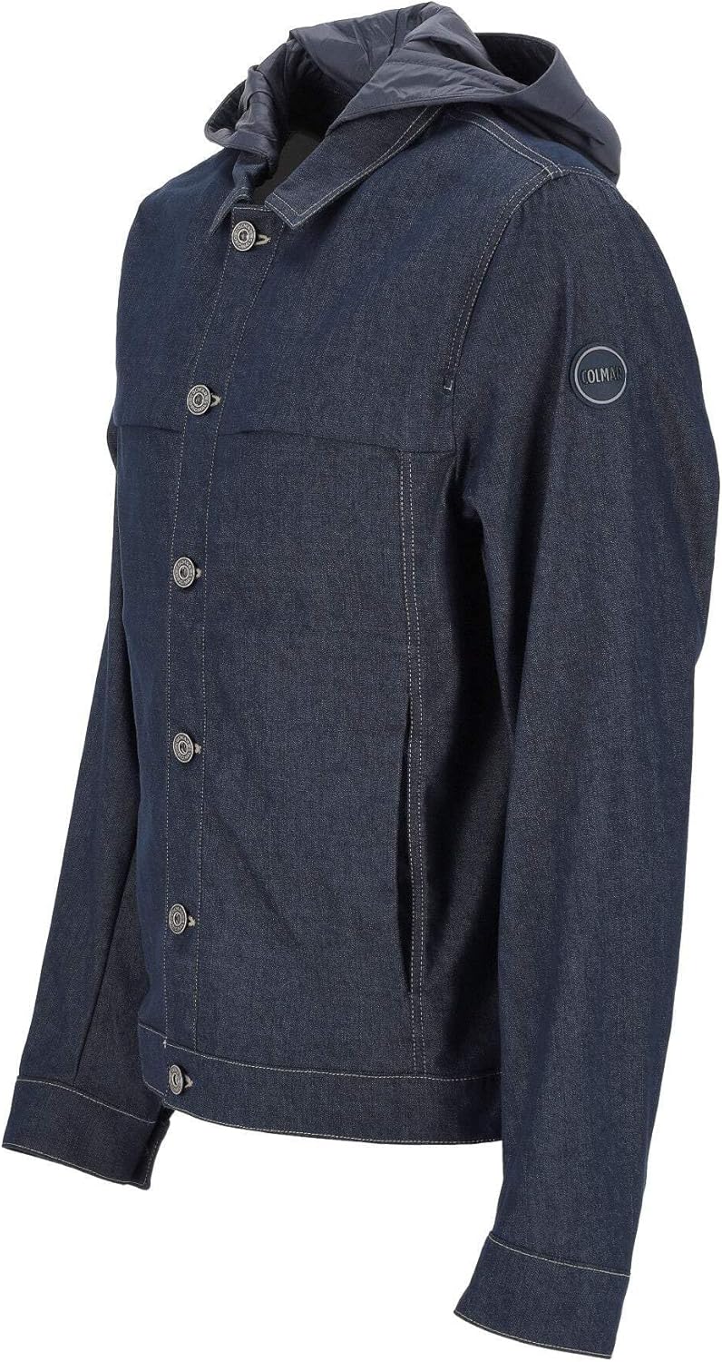 Blue Denim Jacket with Detachable Hood