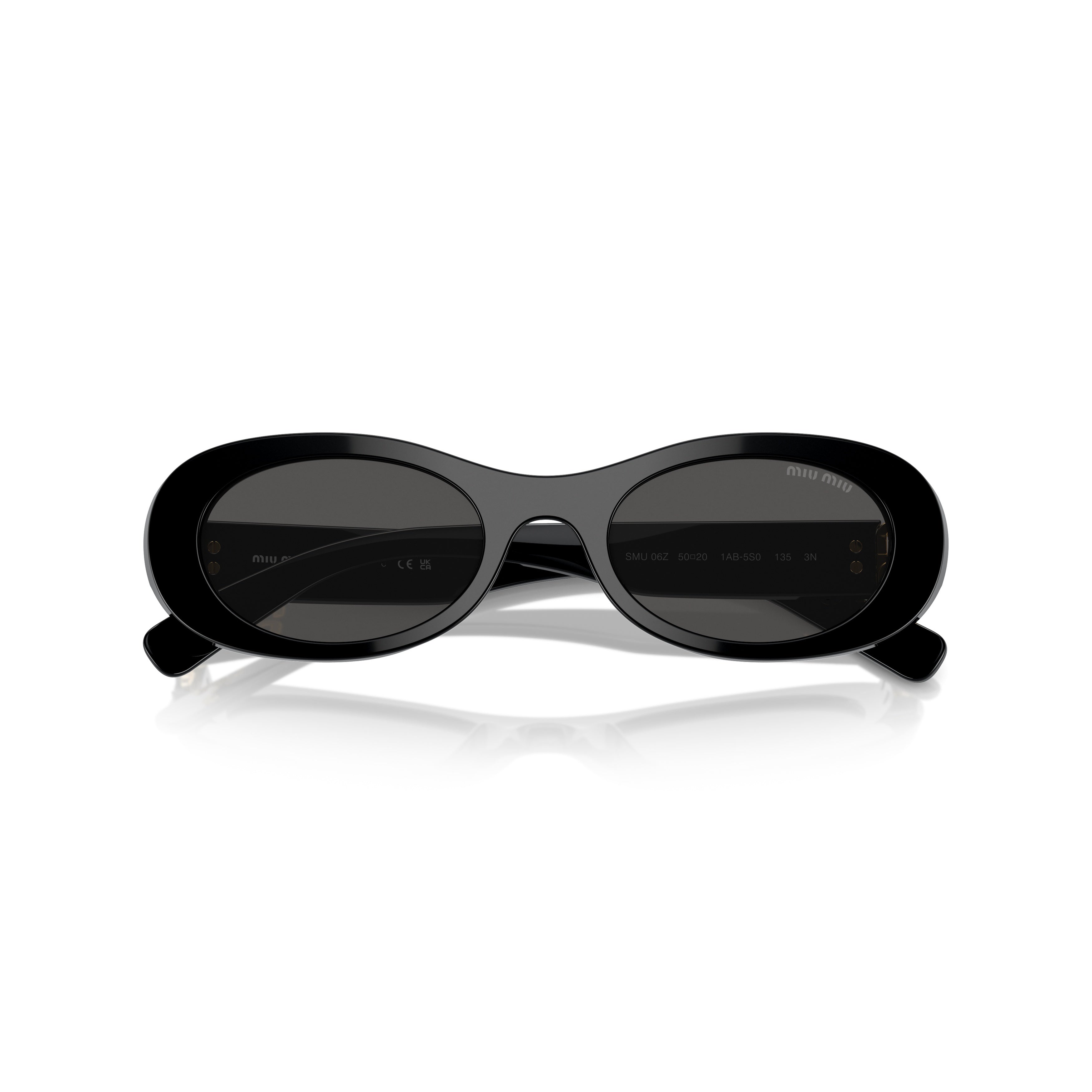 0mu 06zs Oval-Frame Black Acetate Sunglasses