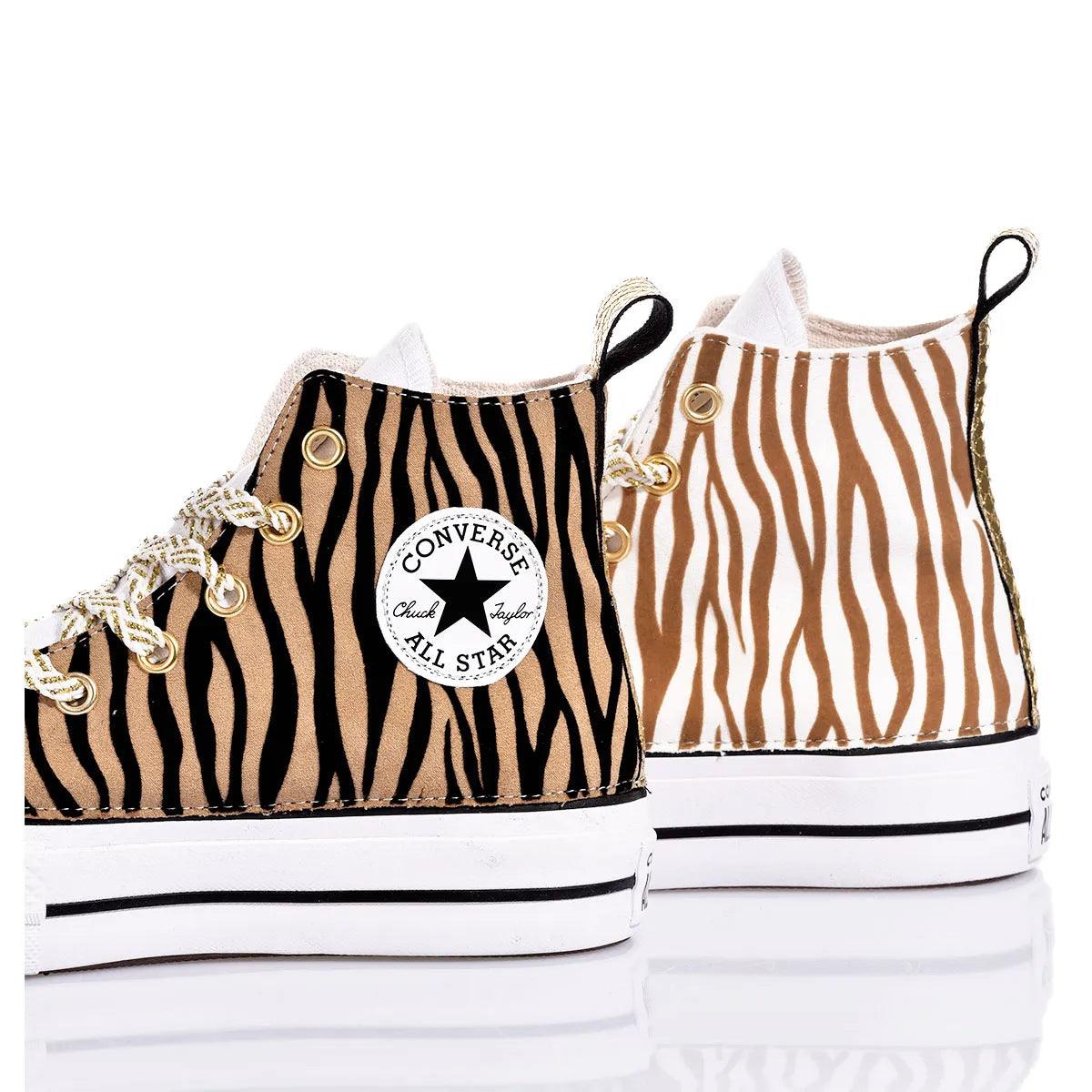High-Top Platform Sneakers with Striking Zebra Print Detail